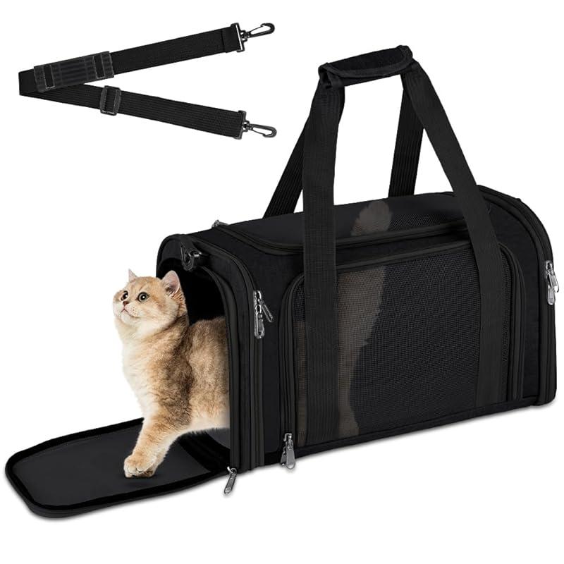 Transportín para mascotas: comodidad y estilo en negro elegante